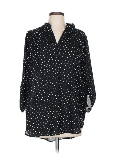 Pre-owned Riah Fashion 3/4 Sleeve Blouse In Black