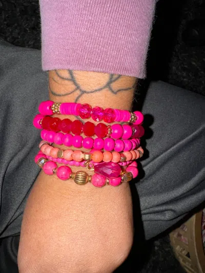 Riah Fashion Bracelet Set In Pink