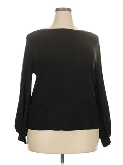 Pre-owned Riah Fashion Long Sleeve Blouse In Black