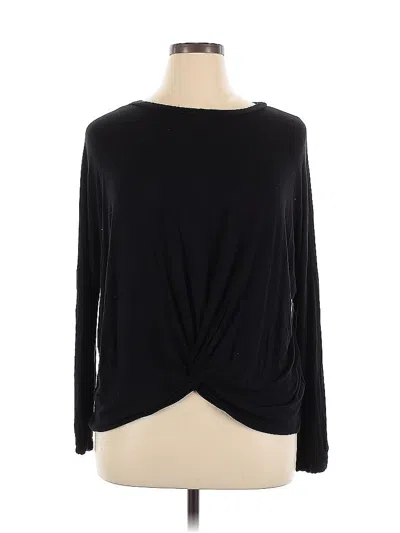 Pre-owned Riah Fashion Long Sleeve Top Black Cowl Neck Tops