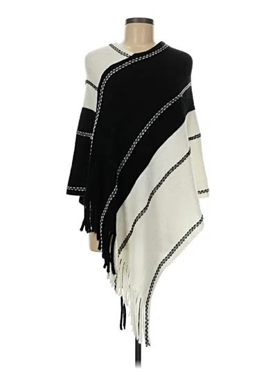 Pre-owned Riah Fashion Poncho In Black