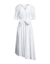 Rialto 48 Woman Midi Dress White Size 8 Cotton, Elastane In White