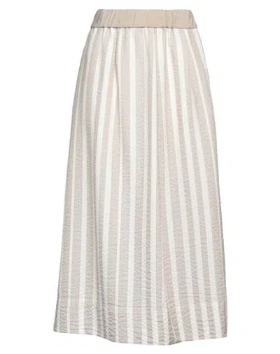 Rialto 48 Woman Midi Skirt Sand Size 10 Polyester, Viscose, Elastane In Beige