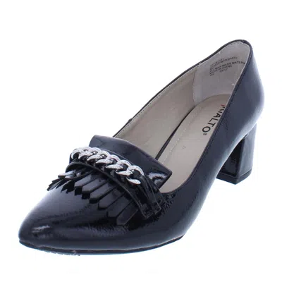 Rialto Marshall Womens Patent Dress Block Heels In Black
