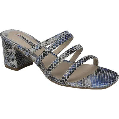 Rialto Sabah Womens Snake Print Slip On Dress Sandals In Multi