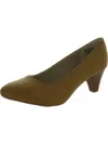 Rialto Stanford Womens Faux Leather Slip On Block Heels In Green