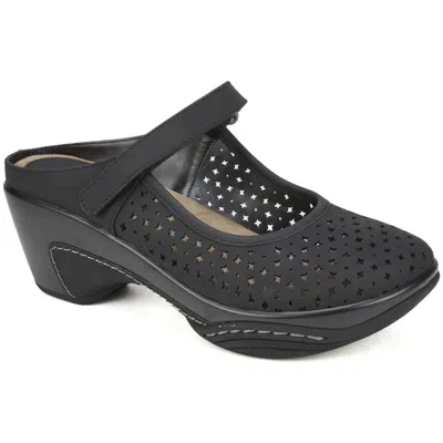 Rialto Vinto Womens Chunky Heel Round Toe Mules In Animal Print
