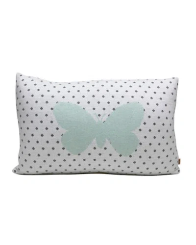 Rian Tricot Butterfly Print Pillow In Green