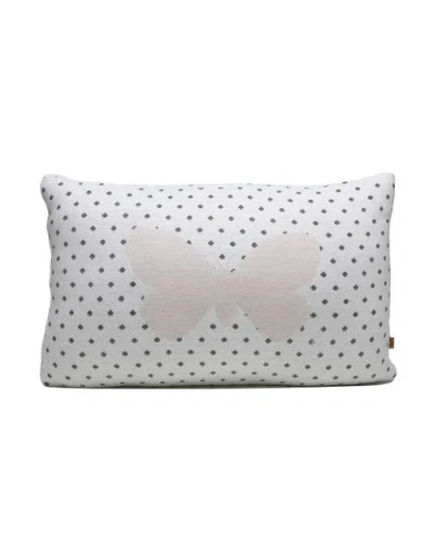 Rian Tricot Butterfly Print Pillow In White