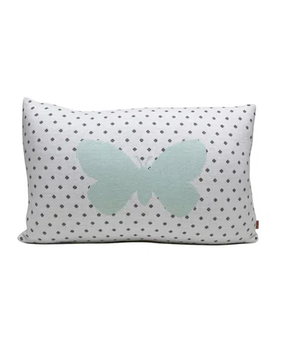 Rian Tricot Butterfly Soft Pink Cushion In White