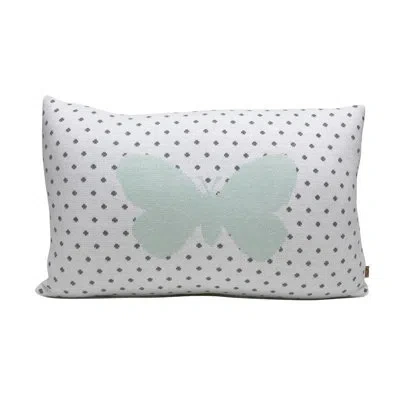 Rian Tricot Butterfly Throw Pillow In Mint