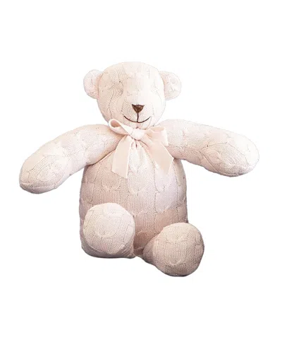 Rian Tricot Cable Knit Teddy Bear Plush In Neutral