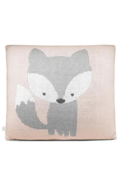Rian Tricot Fox Square Throw Pillow In Gray