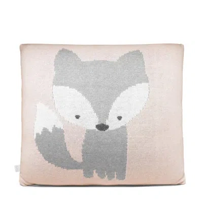 Rian Tricot Fox Throw Pillow In Pink