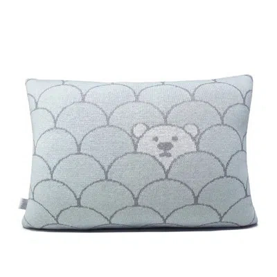 Rian Tricot Geometric Lumbar Pillow In Light Blue