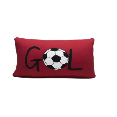 Rian Tricot Goal Lumbar Pillow In Cherry