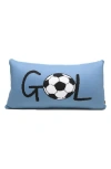 Rian Tricot Gol Soccer Rectangular Throw Pillow In Blue
