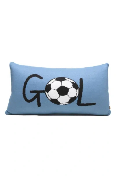 Rian Tricot Gol Soccer Rectangular Throw Pillow In Blue