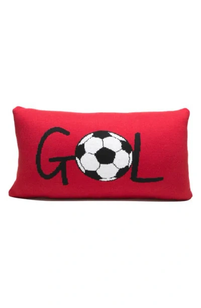 Rian Tricot Gol Soccer Rectangular Throw Pillow In Red