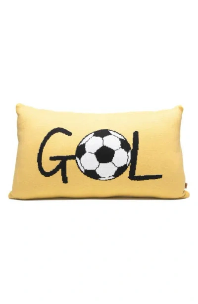 Rian Tricot Gol Soccer Throw Pillow In Neutral