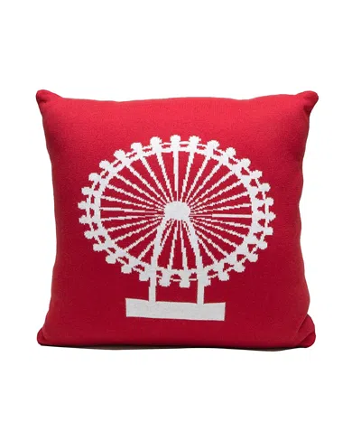 Rian Tricot London Eye Cushion In Red