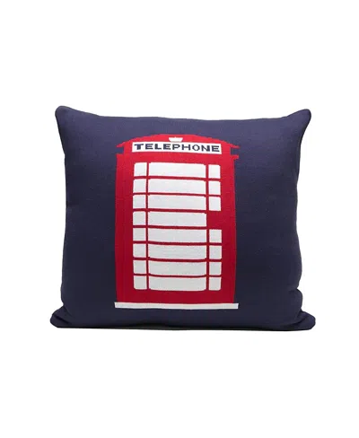 Rian Tricot London Phone Booth Cushion In Blue