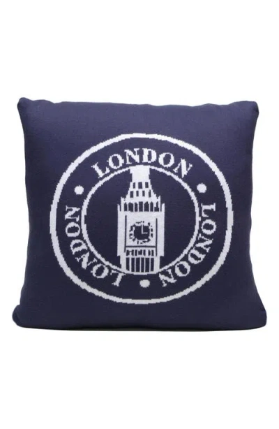 Rian Tricot London Seal Accent Pillow In Blue