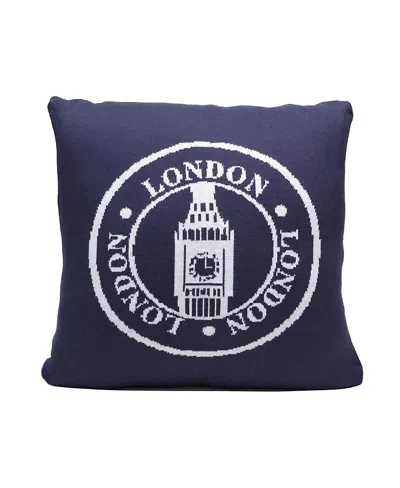 Rian Tricot London Seal Cushion In Blue