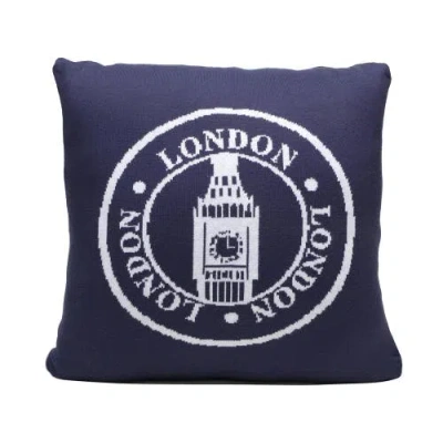 Rian Tricot London Seal Pillow In Blue