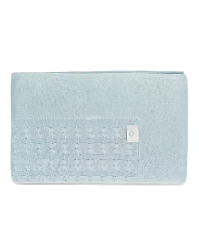 Rian Tricot Quilted Cotton-blend Blanket In Blue