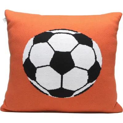 Rian Tricot Soccer Ball Accent Pillow In Orange