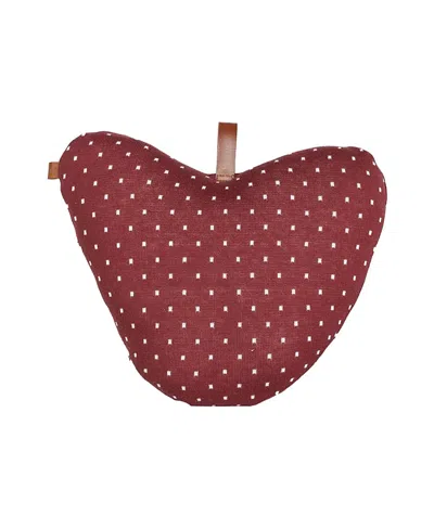 Rian Tricot Strawberry Cushion In Burgundy