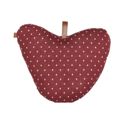 Rian Tricot Strawberry Pillow In Red