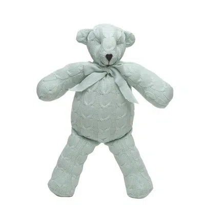 Rian Tricot Teddy Bear Throw Pillow In Mint