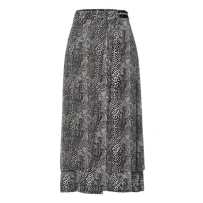 Riani Animal Print Maxi Skirt In Gray