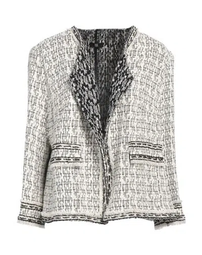Riani Woman Jacket Ivory Size 16 Cotton, Polyacrylic, Polyester, Acetate, Viscose In White