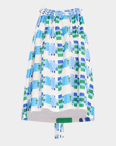 RIANNA + NINA BRIGITTE KAKANIAS-PRINT SILK BLOUSE
