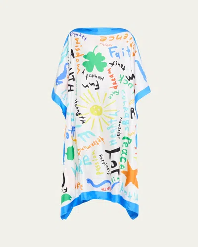 Rianna + Nina Kakanias Typography Silk Kimono
