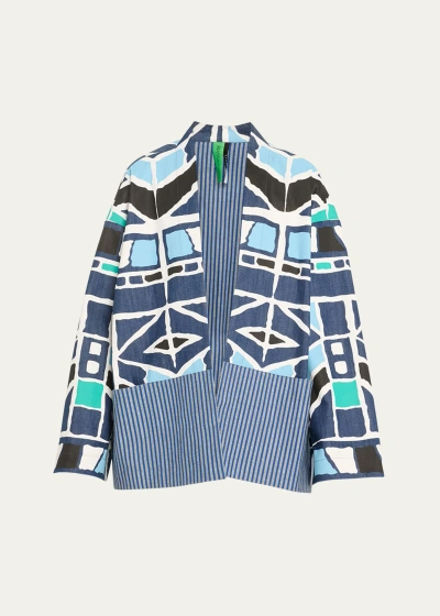 Rianna + Nina Kilimi Clio Abstract Open-front Boxy Jacket In Multi