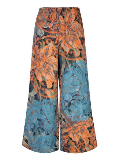 Rianna + Nina Kipos Melina Brocade Wide-leg Pants In Blue