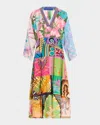 Rianna + Nina Ooak Volant Dress Midi In Multi