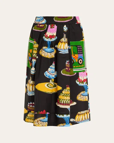 Rianna + Nina Printed Pocket Pleated Midi Pull-on Skirt In Multi
