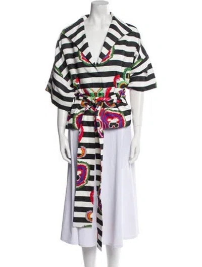 Pre-owned Rianna + Nina Printed Three-quarter Sleeve Tunic In Multi