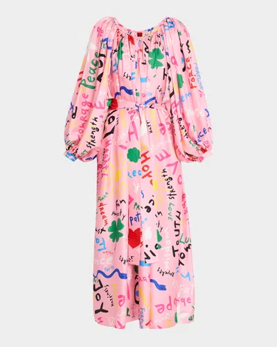 Rianna + Nina Reggina Kakanias Maxi Dress In Joy Hope Dream Pink