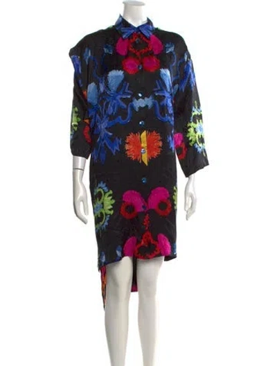 Pre-owned Rianna + Nina Silk Knee-length Dress In Black