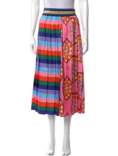 Pre-owned Rianna + Nina Silk Midi Length Skirt In Pink
