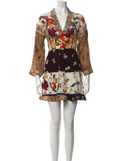 Pre-owned Rianna + Nina Silk Mini Dress In Multicolor