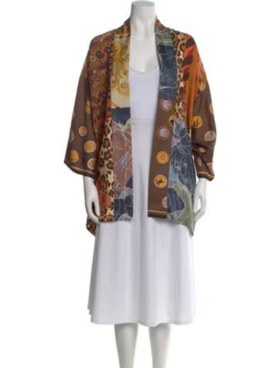 Pre-owned Rianna + Nina Silk Printed Sweater In Multi