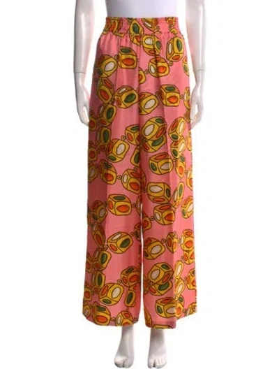 Pre-owned Rianna + Nina Silk Wide Leg Pants In Multi