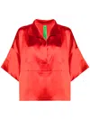 Rianna + Nina The Kipos Claudia Solid Blouse In Red